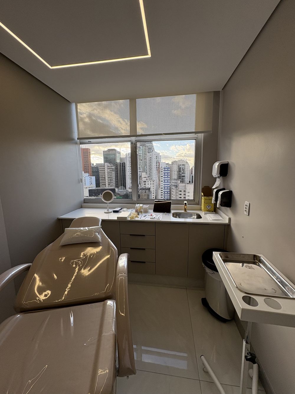 Sala de atendimento com vista para São Paulo